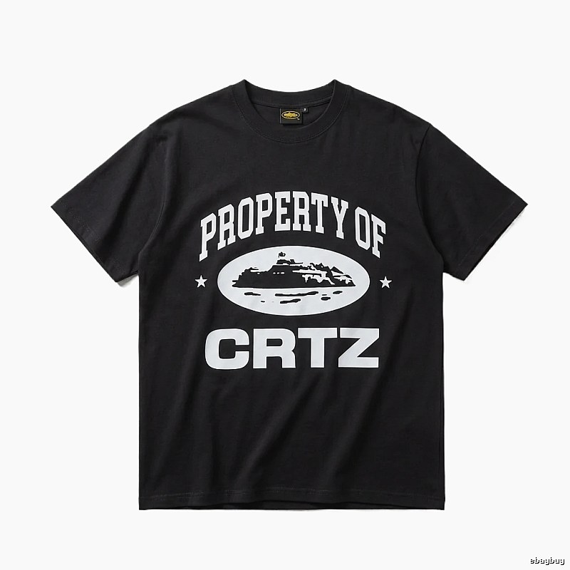 Corteiz black and white minimalist style T-shirt