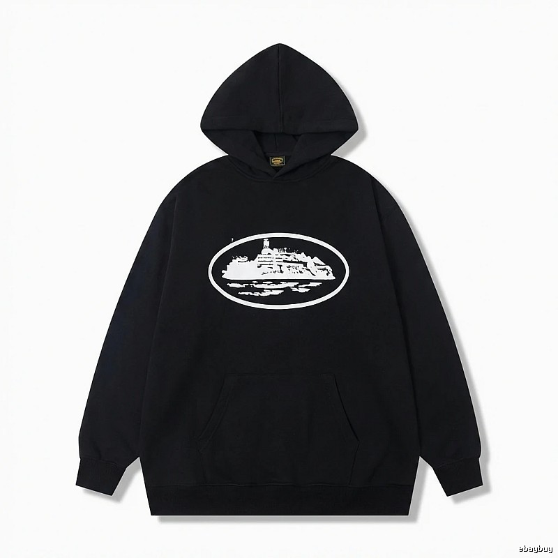 Corteiz black minimalist style hoodie
