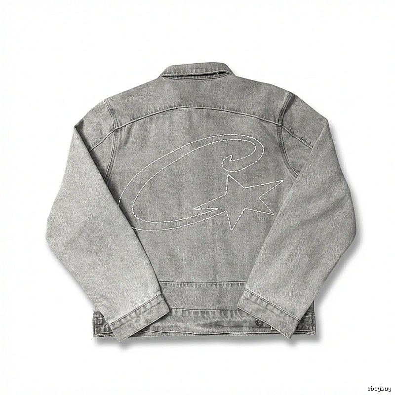 Corteiz denim retro-style grey coat