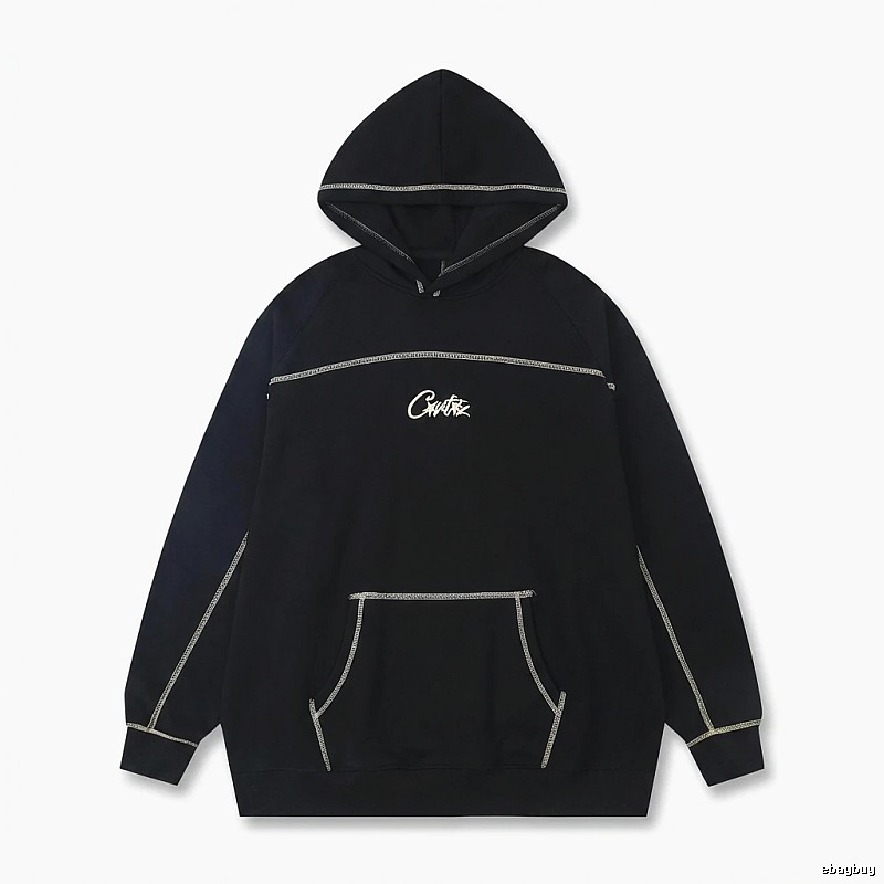 Corteiz Embroidered Simple Style Black Sweatshirt