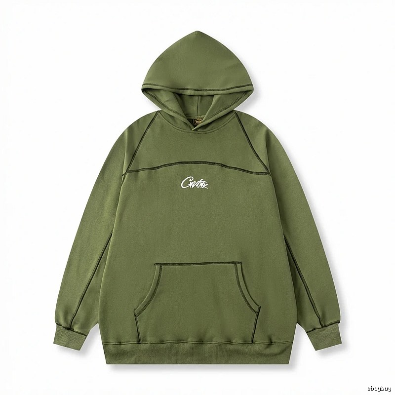 Corteiz minimalist style olive green sweatshirt