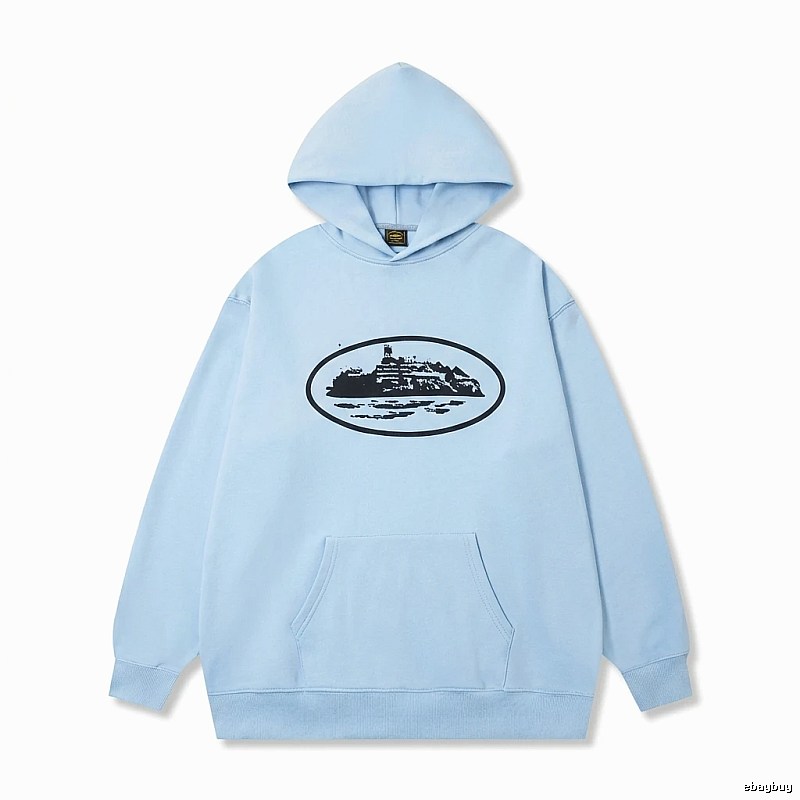 Corteiz Print Minimalist Light Blue Hoodie