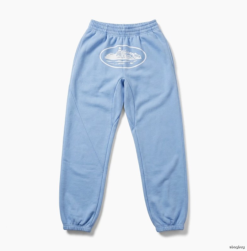 Corteiz Printed Casual Light Blue Pants