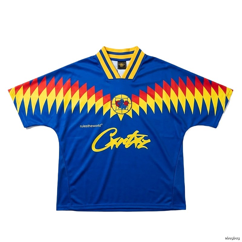 Corteiz Red-Blue-Yellow Color-Blocking Retro-Style Top