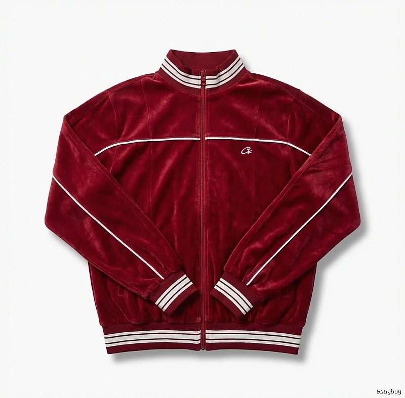 Corteiz retro-style burgundy jacket
