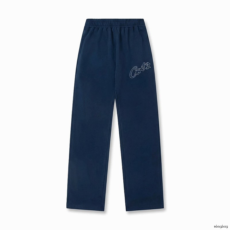 Corteiz simple style dark blue trousers