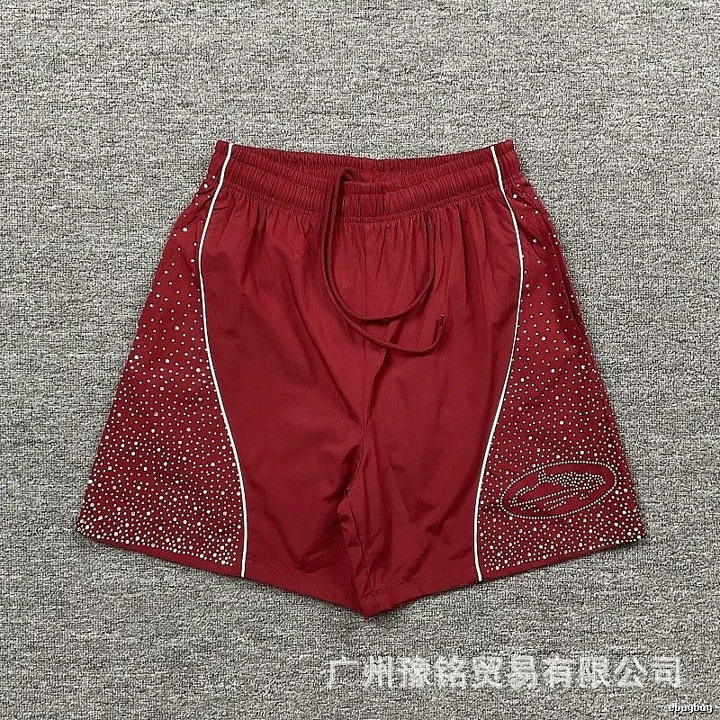 Corteiz Starry Street Style Burgundy Shorts