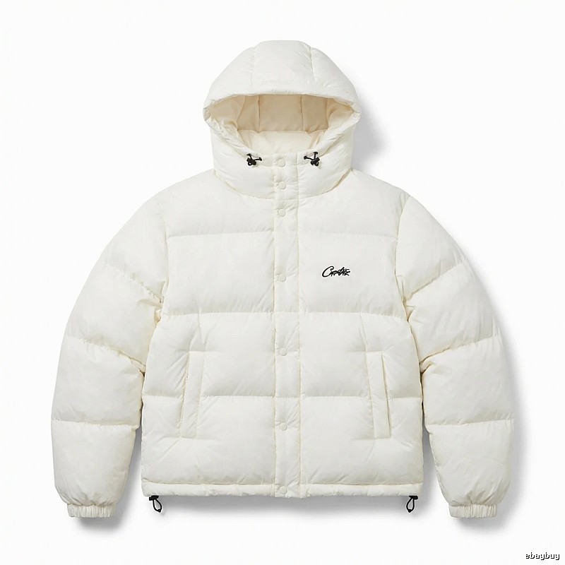 Corteiz trendy brand simple style white cotton-padded coat