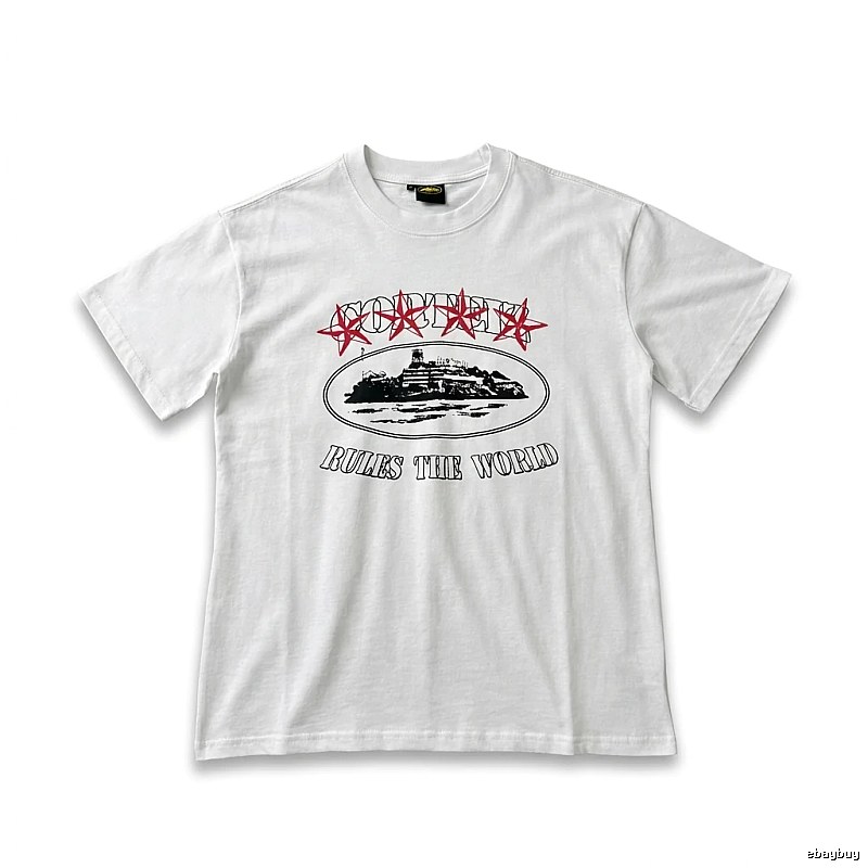 Corteiz trendy style white T-shirt