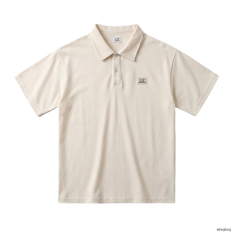 C.P. Basic Style Simple and Elegant Beige Polo Shirt