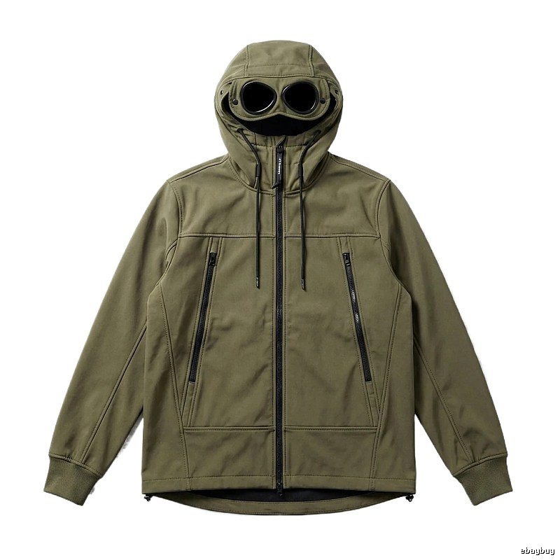 C.P. Hooded Utility-style Jacket (Army Green)