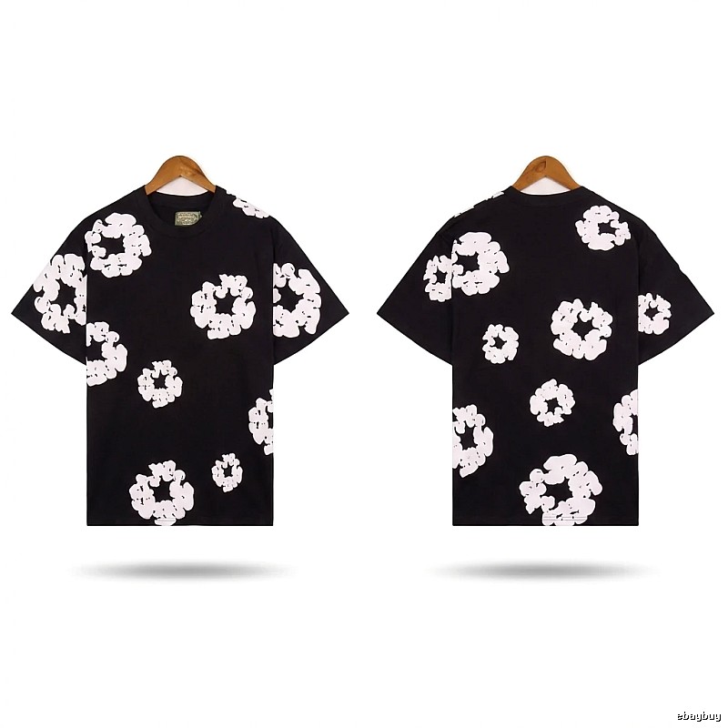 DENIM TEARS Black and White Retro Short-sleeve Shirt