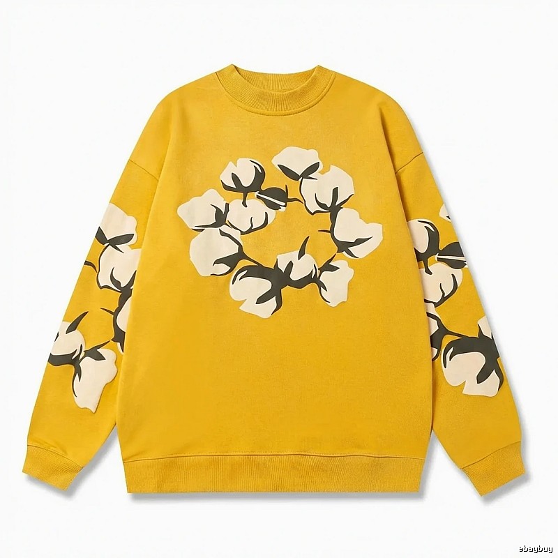 DENIM TEARS Cotton Print Yellow Sweatshirt
