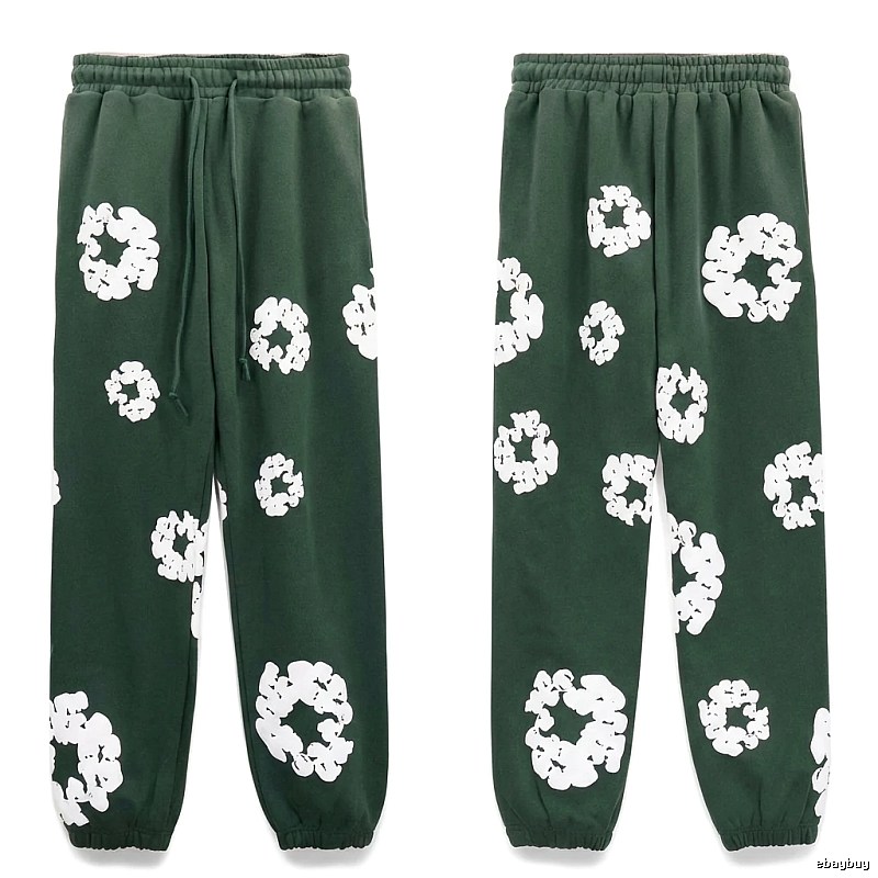 Denim Tears Printed Casual Dark Green Pants