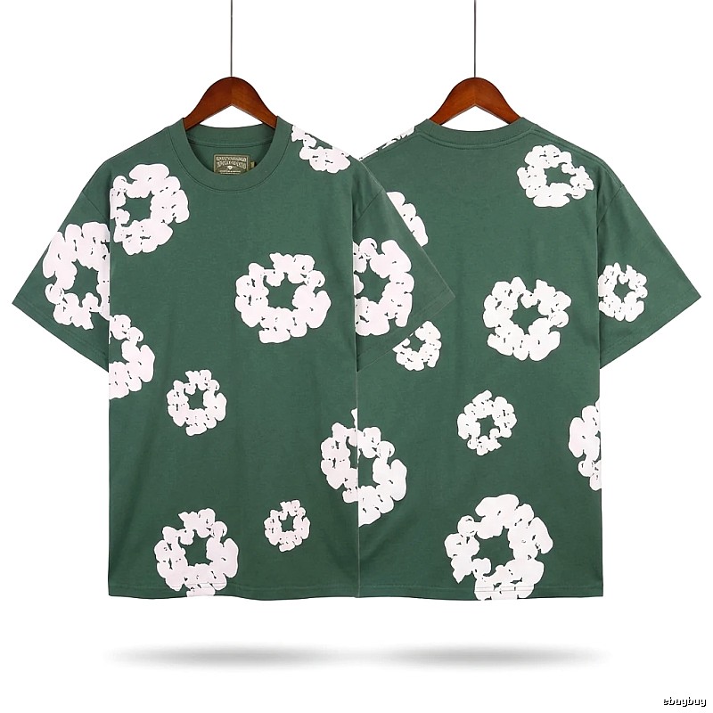 DENIM TEARS retro-style green short-sleeve