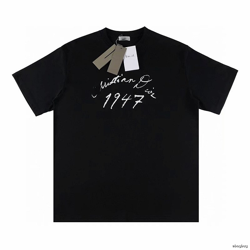 Dior 1947 Collection Handwriting-style Black T-Shirt