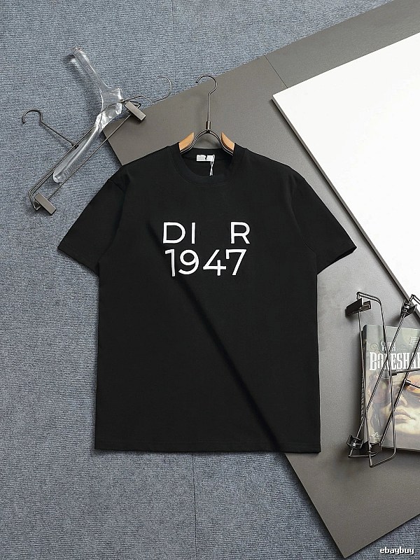 Dior 1947 Minimalist Trendy Black Short-sleeve T-Shirt