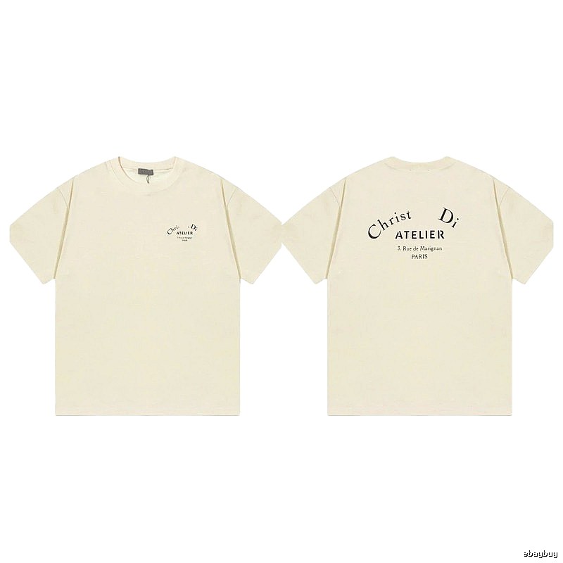 Dior Atelier Minimalist Style Beige Short-sleeve T-shirt