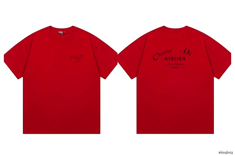 Dior Atelier Minimalist Style True Red Short-sleeve T-shirt