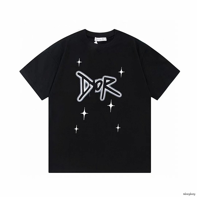 Dior Graffiti Star Street Style Black Short-sleeve T-shirt