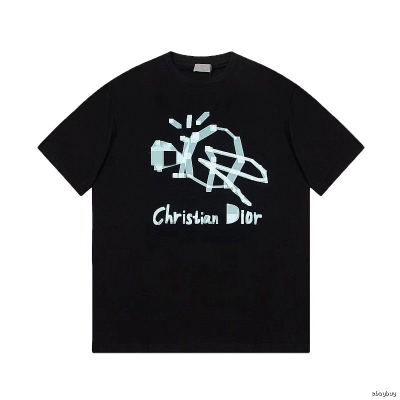 Dior Graffiti Street Style Black Short-sleeve T-shirt