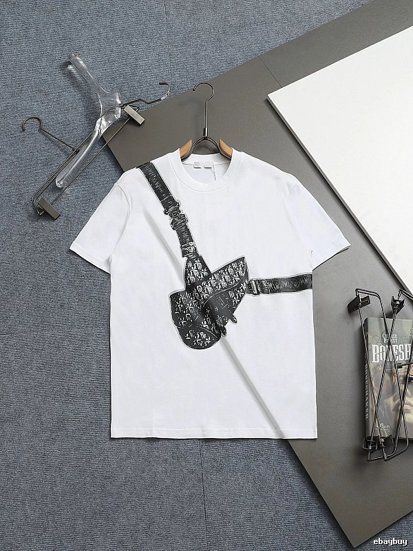Dior Monogram Collection Light Luxury Style White T-Shirt