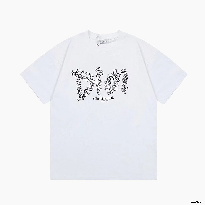Dior Monogram Light Luxury Style White Short-sleeve T-Shirt