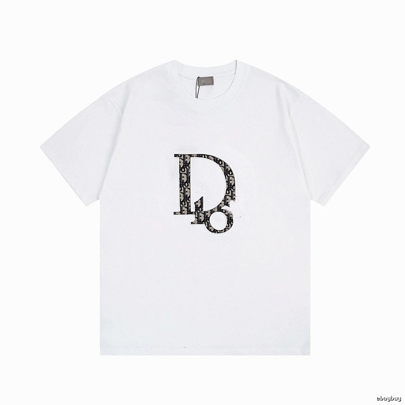 Dior Monogram Light Luxury Style White Short-sleeved T-shirt