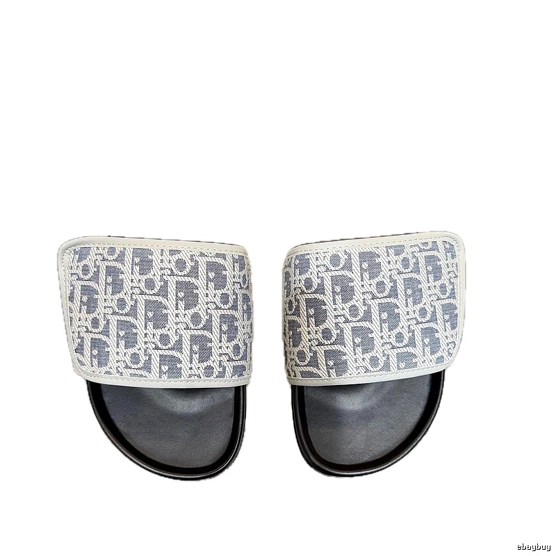 Dior Oblique Collection Light Luxury Style Blue-Gray Slippers