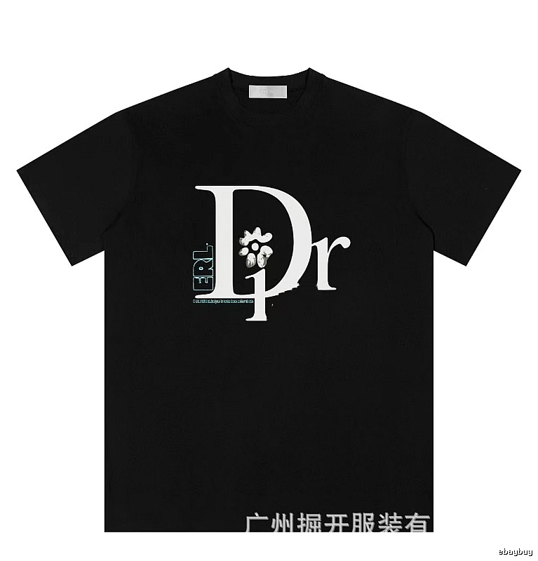 Dior x ERL Co-branded Trendy Style Black T-Shirt