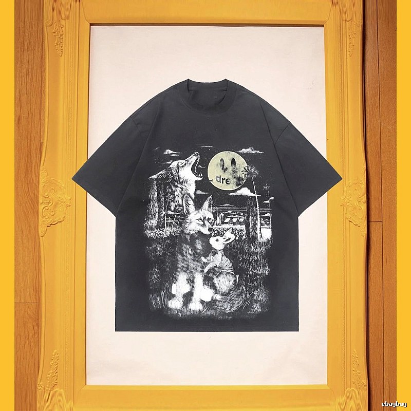 DREW Animal Print Street Style Black T-Shirt