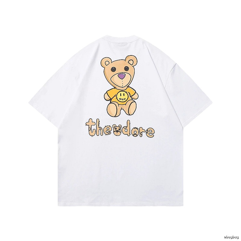 DREW Bear Print Street Style White T-shirt