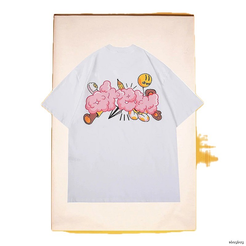 DREW Cloud Print Street Style White Short-sleeve T-shirt
