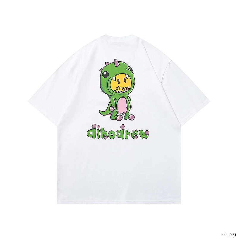 DREW Dinosaur Print Street Style White T-Shirt