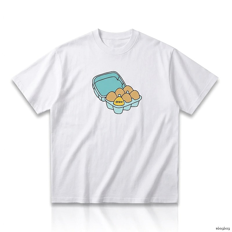 DREW Egg Series Simple White T-shirt