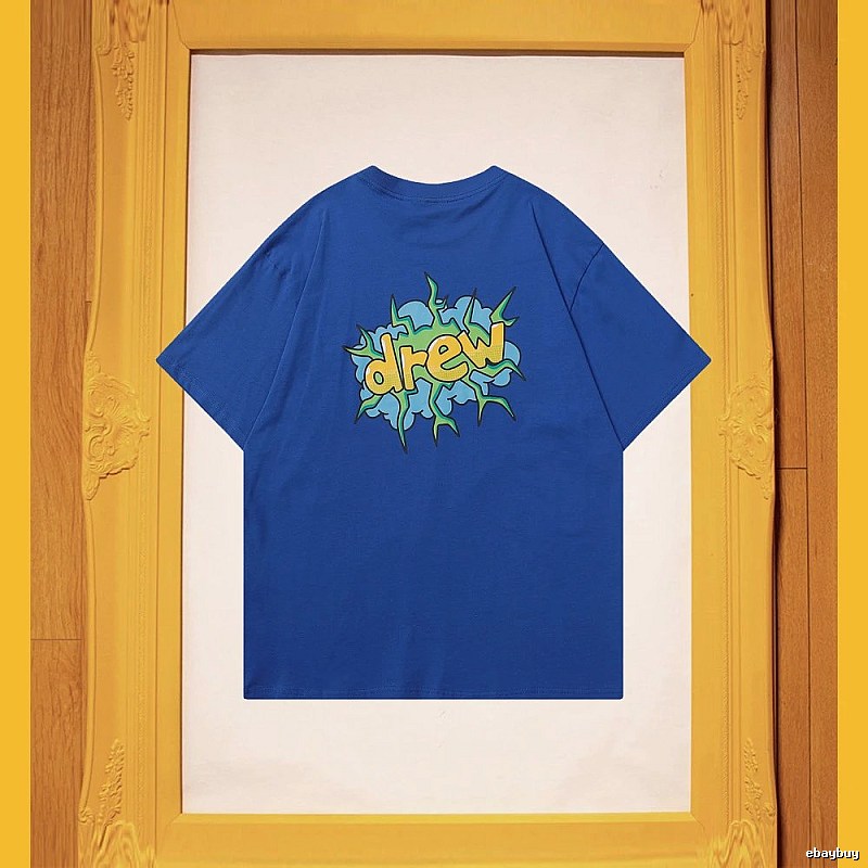 DREW Explosion Print Street Style Blue T-Shirt