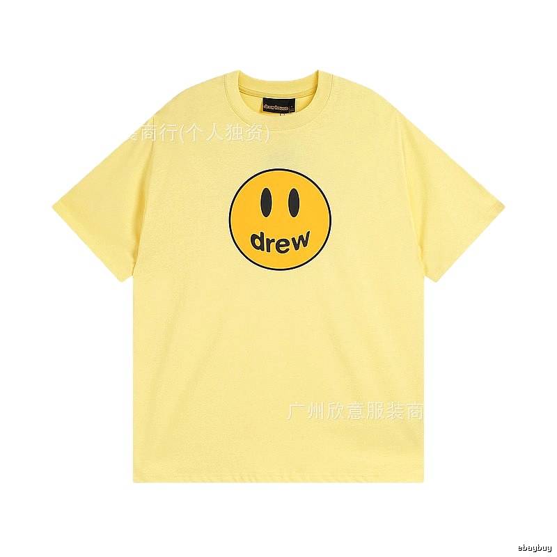 DREW Smiley Face Series Street Style Light Yellow T-shirt