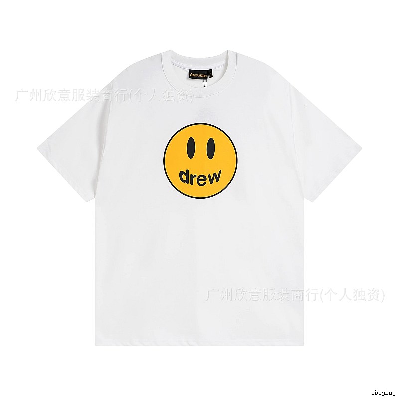 DREW Smiley Series Casual Style White Short-sleeve T-shirt