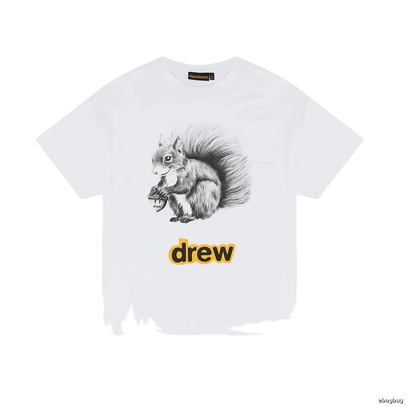 DREW Squirrel Print Street Style White T-Shirt