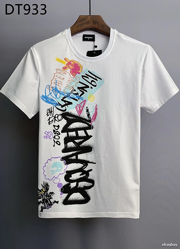 DSQ Graffiti Street Style White Short-sleeve T-shirt