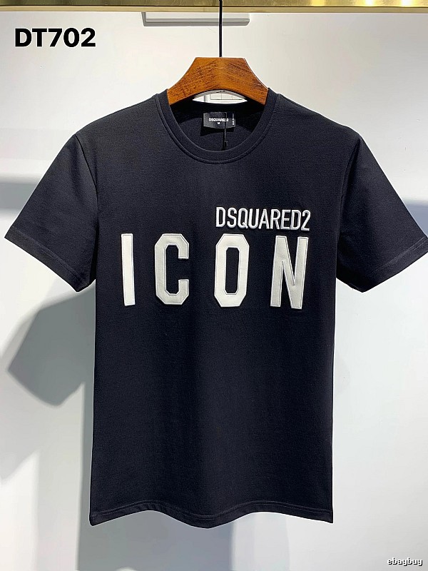 DSQ ICON Trendy Streetwear Style Black Short-sleeve T-shirt