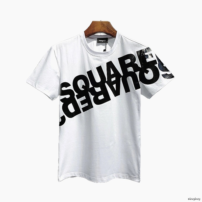 DSQ Large Letter Print Street Style White T-Shirt
