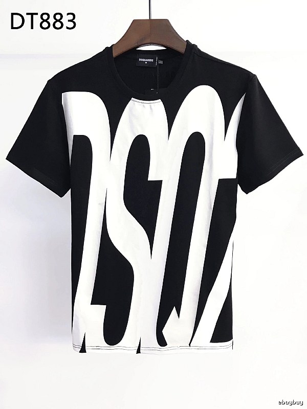 DSQ Large Letter Street Style Black and White Short Sleeve T-Shirt
