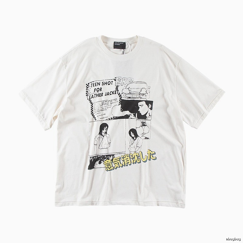 ERD Comic Print Street Style Off-white T-shirt