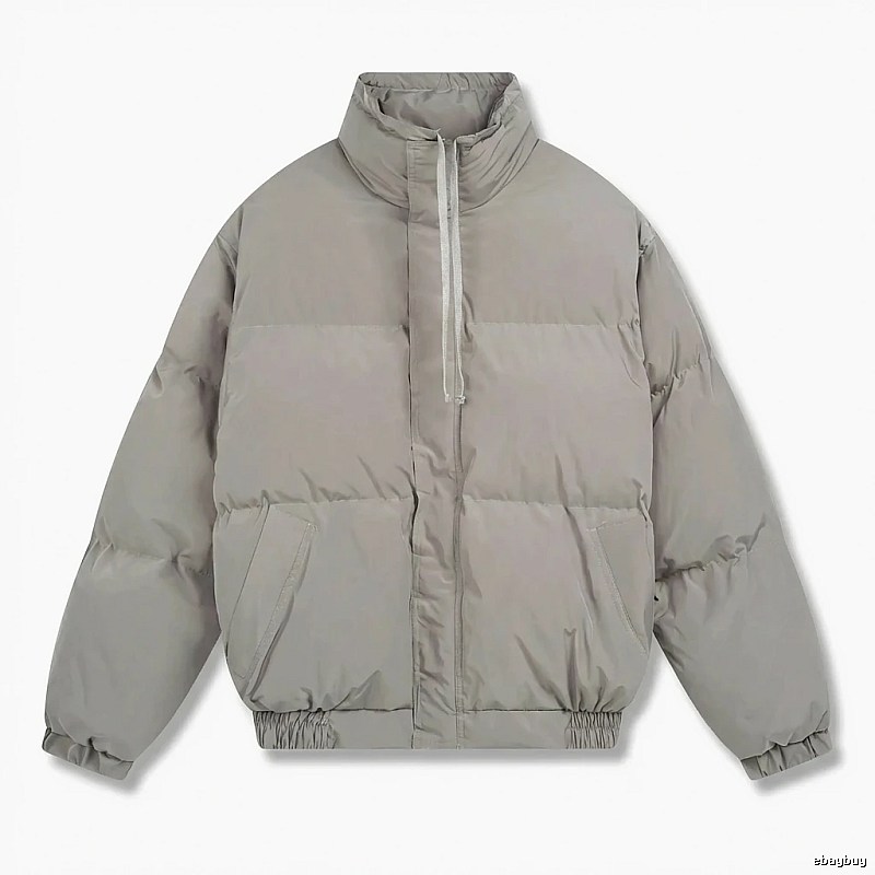 ESSENTIALS cotton-padded coat, simple style, gray