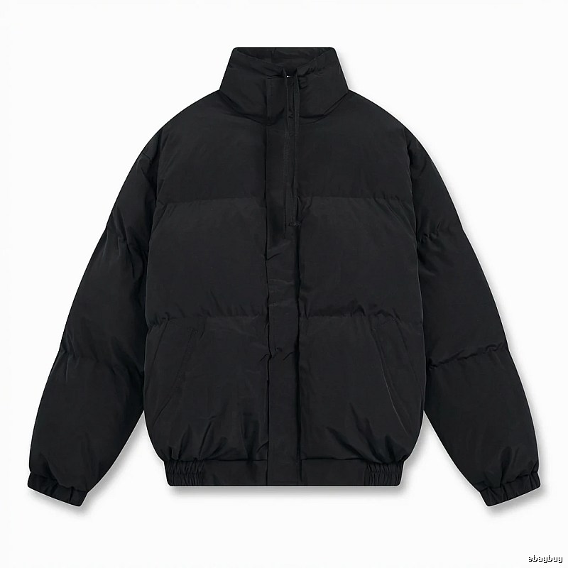 ESSENTIALS minimalist style black cotton-padded jacket