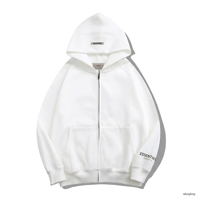 ESSENTIALS minimalist style white hoodie