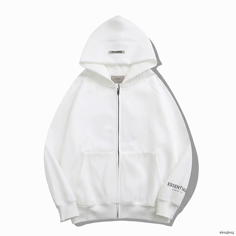 ESSENTIALS minimalist style white hoodie