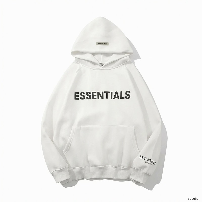 ESSENTIALS minimalist style white sweatshirt