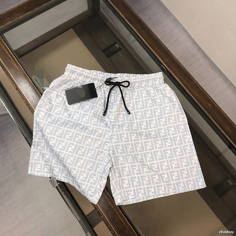 Fendi FF Monogram Casual Style Light Blue Shorts
